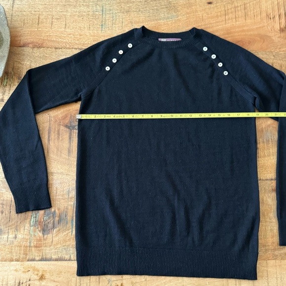 PURE ALPACA 100% Baby Alpaca Wool Black Knitted Handmade Sweater Size Medium - Picture 7 of 14